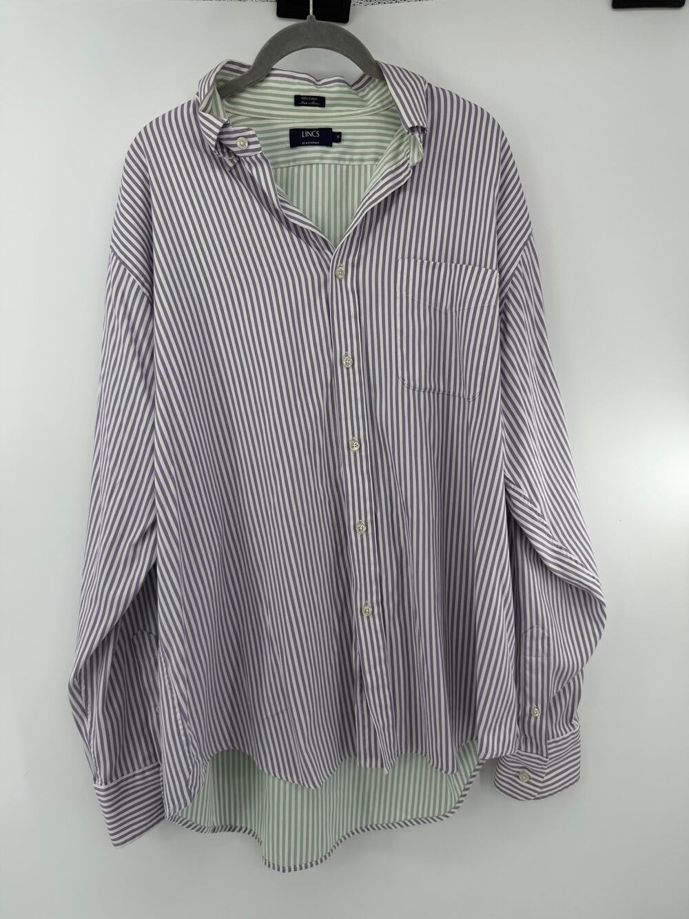 LINCS brand, striped pattern button up shirt